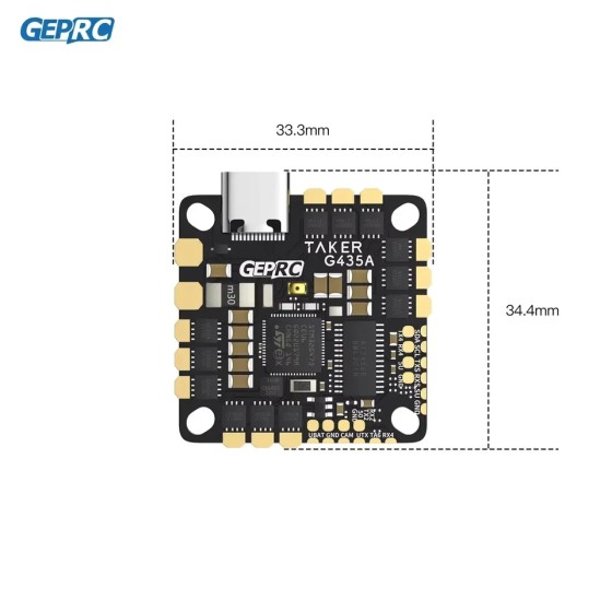 Original GEPRC GEP-TAKER G4 35A AIO G473 Metal Main Control 170MHz 2~4S Flight Control System for RC Racing FPV